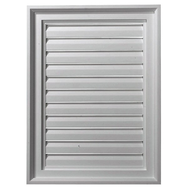 Ekena Millwork Vertical Urethane Gable Vent Louver, Functional, 18"W x 18"H GVVE18X18F - main
